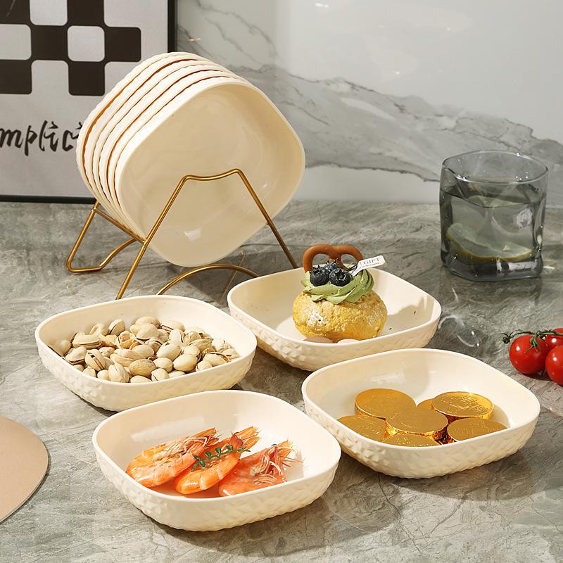Snack Snack Plate Can Be Microwave Oven Fruit Plate Household Living Room Coffee Table Candy Plate Front Desk Exquisite Small Fruit Plate