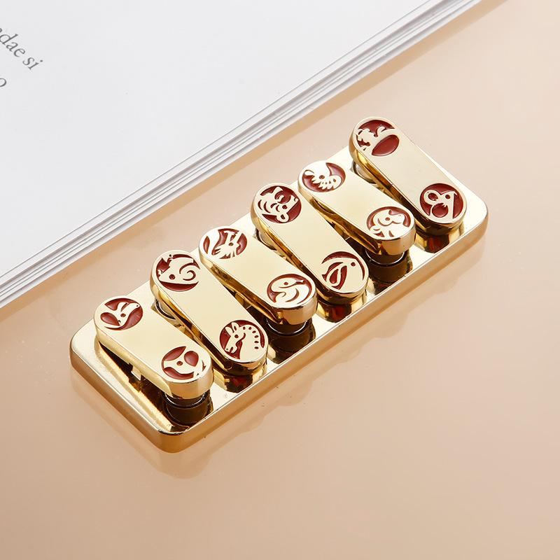 

New Zodiac Magnetic Slider Metal Fidget Push Card Mini Sensory Toy Fingertip Gyro Sound Wave Decompression EDC Adult Haptic Toy