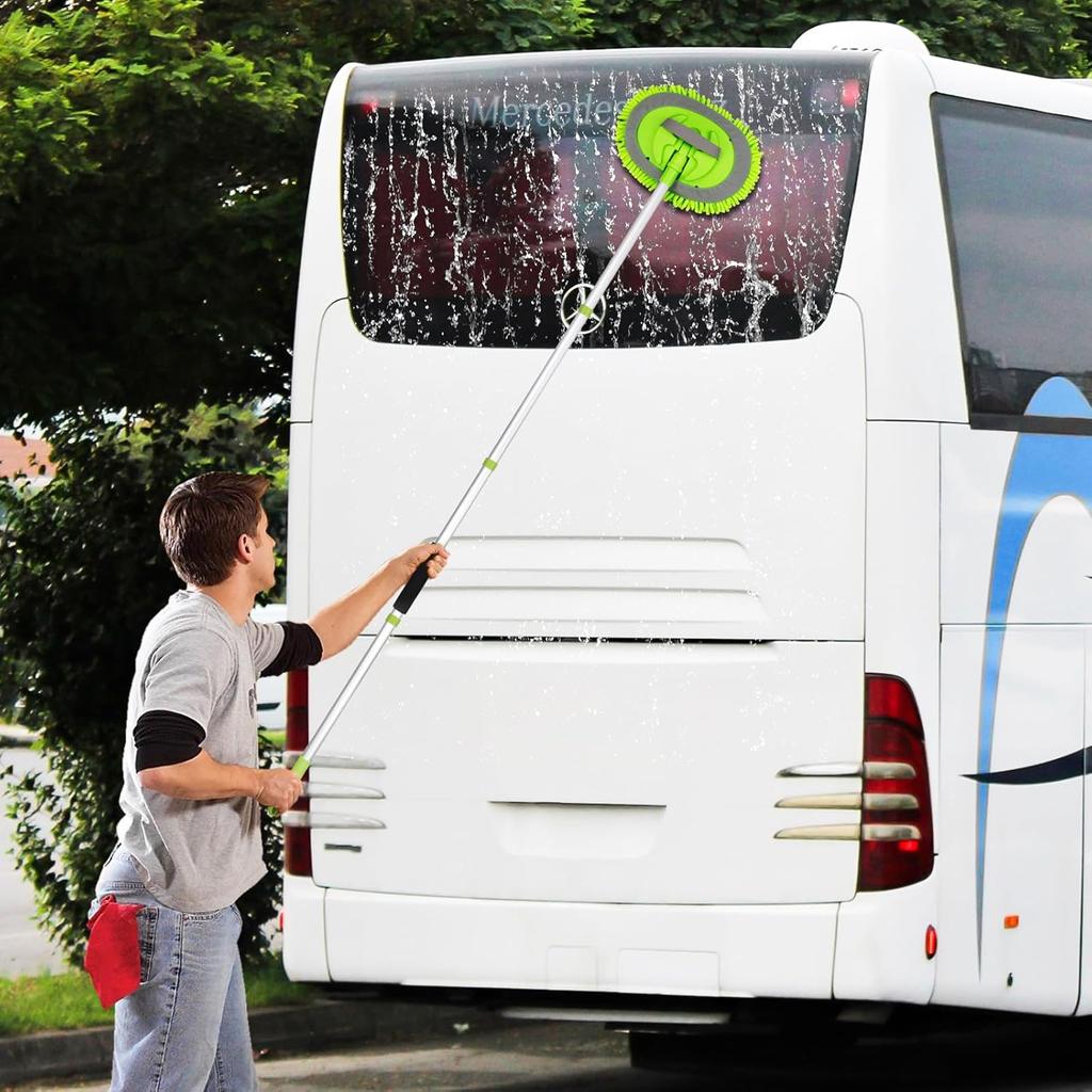 Ordenado 62" Car Wash Brush Kit Mitt Mop Sponge with Long Handle Chenille Microfiber Car Cleaning Brush Kit Supplies Car Washing Mop Kit Car Care Kit