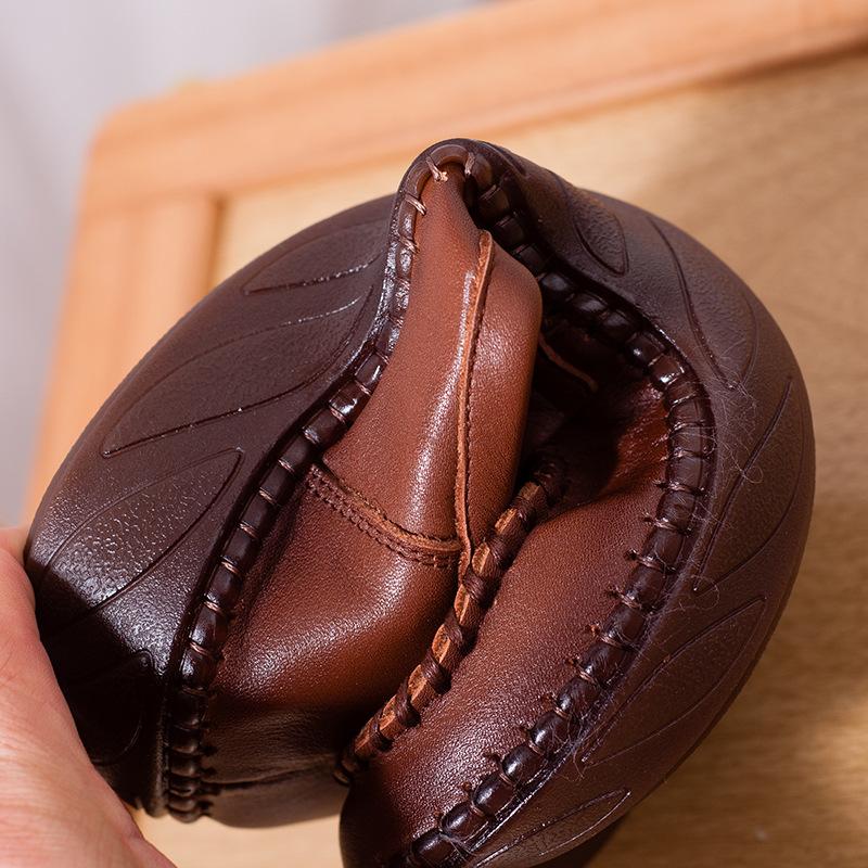 נעלי נשים בינוניות סוליה רכה נעלי יחיד רטרו נעלי אמא ותיקות בינוניות נעלי פלטפורמה לואפרס