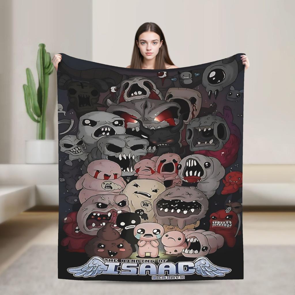 Soft Blanket Airplane Travel The Binding Of Isaac Throw Blanket  Flannel Bedspread For Couch Chair Print Sofa Bed Cover