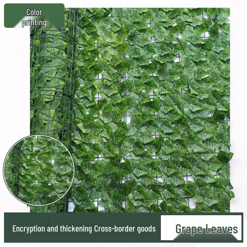 Artificial Green Leaf Hedge: Fake Pothos Climbing Plant, Plastic Balcony Fence & Wall Screening