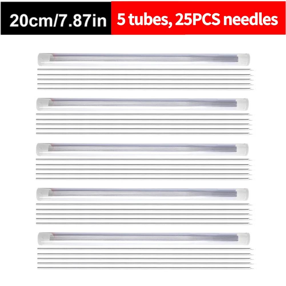 5-25PCS Earthworm Hooking Needle Worm Fishing Needle Hollow Earthworm Hook Needle Fishing Baiting Tool for Carp Fishing 20-30cm