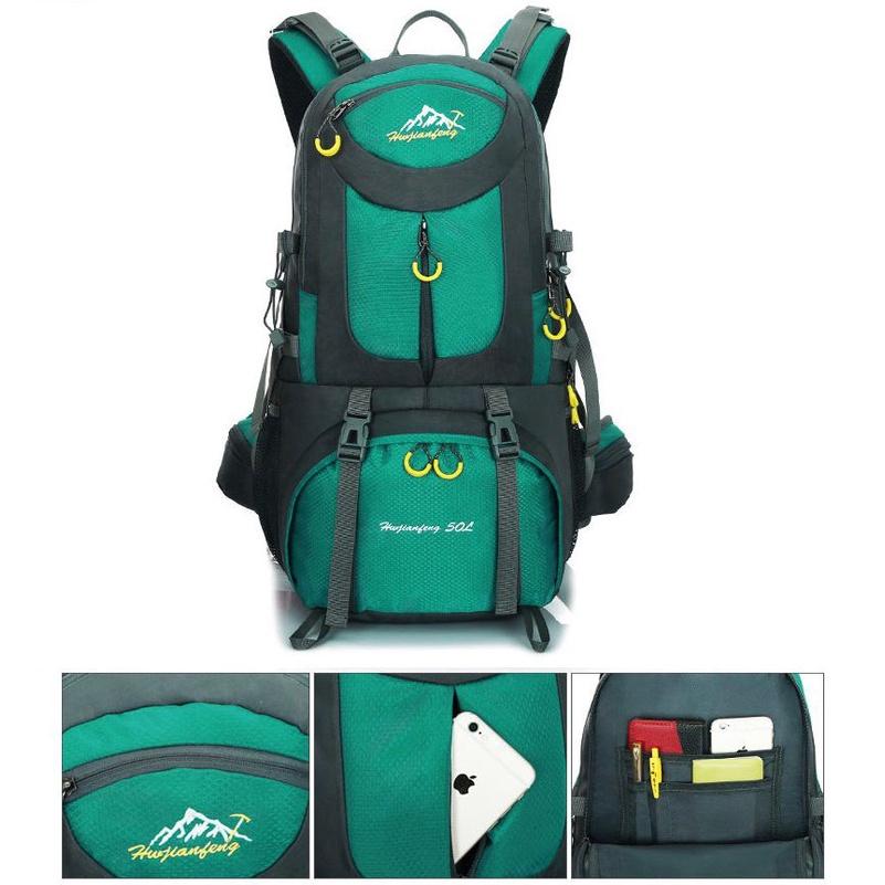Hexagonal Nylon Backpack For Camping Climbing And Trekking 40l/50l/60l