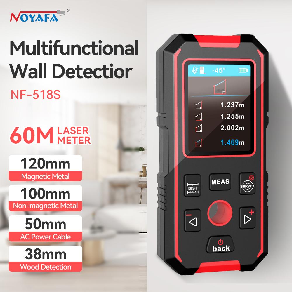 NOYAFA NF-518S Metal Detector Wall Scanner Digital Laser Rangefinder Wood AC Live Wires Copper Metal Tester