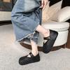 Fashion Slippers Casual Summer Women's Shoes Shallow Pantofle Fretwork Heels Platform Luxury 2025 Mary Janes Fashion Hook & Loop
