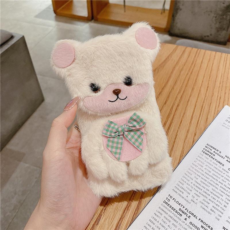 Custodia Peluche Coniglio Per Redmi Note 11T Pro, Cover Morbida Con Orecchie E Strass, Rosa E Bianco, Protezione Antiurto, Con Supporto