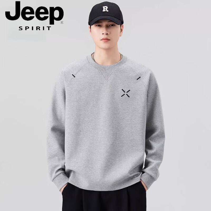 JEEP SPIRIT Men s Embroidered Crew Neck Sweatshirt 3XL