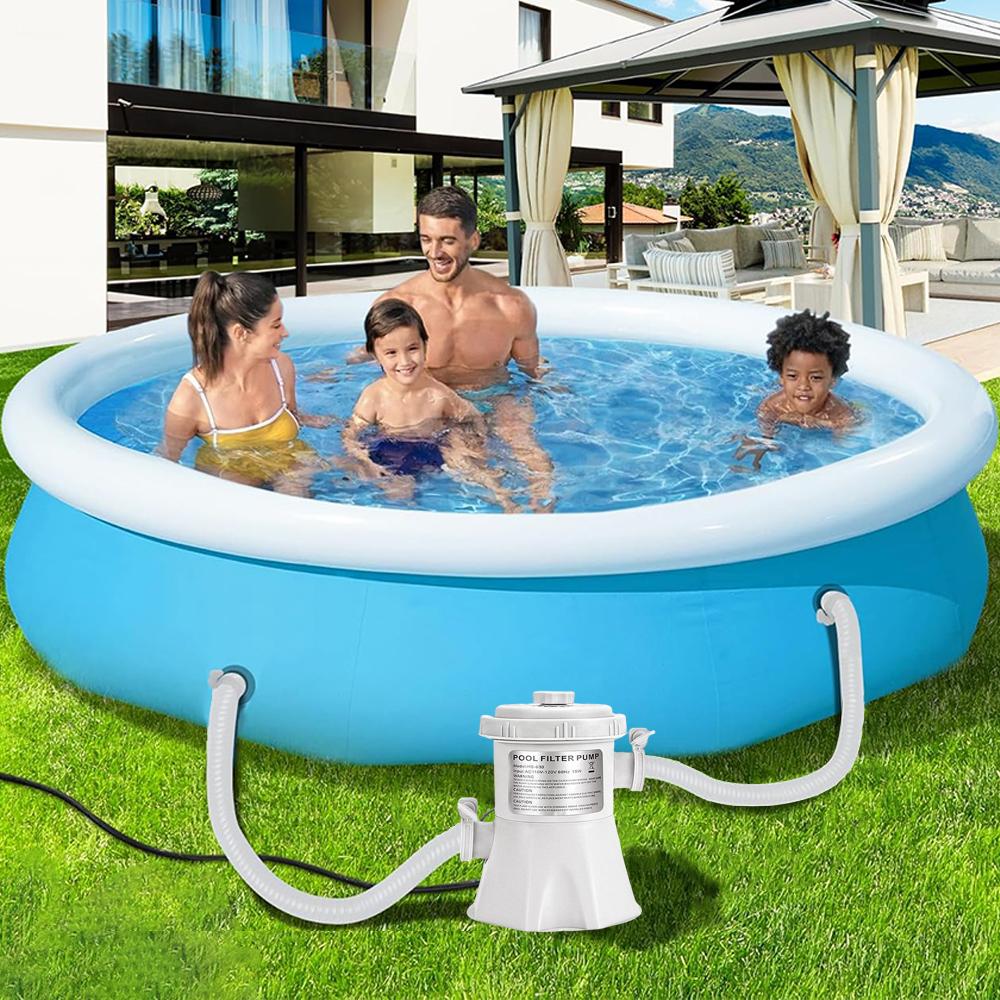 Pool Filter Pump 330 GPH Paddling Pool Electric Water Pump With 2 Pool Filter Cartridge Pool Pumps Ground Small Pool Filter Pump