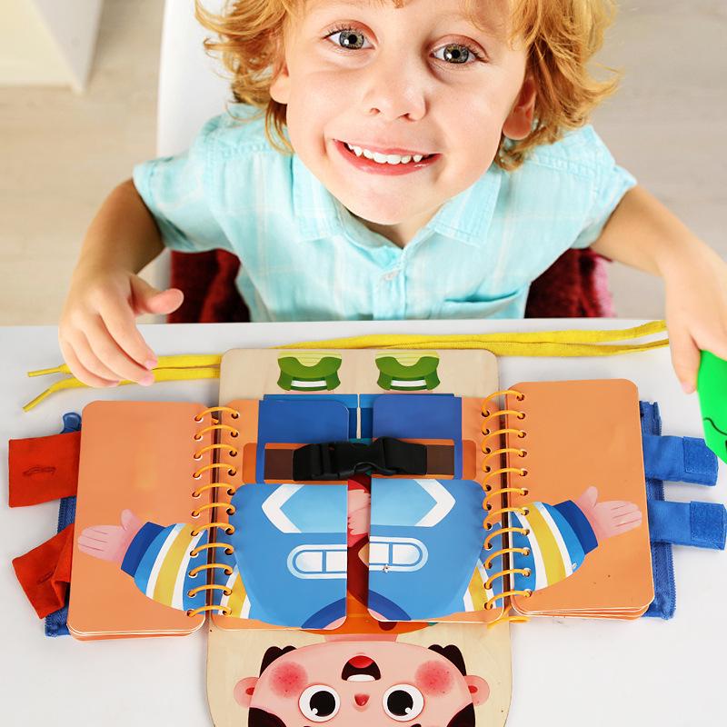 Kids' Montessori Multi-Layer Busy Board: Early Education Dressing Practice Tool