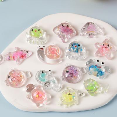 10PCS New Luminous Sequin Turtle Ornaments Cute Diy Cream Glue Accessories Desktop Ornaments Trendy Accessories