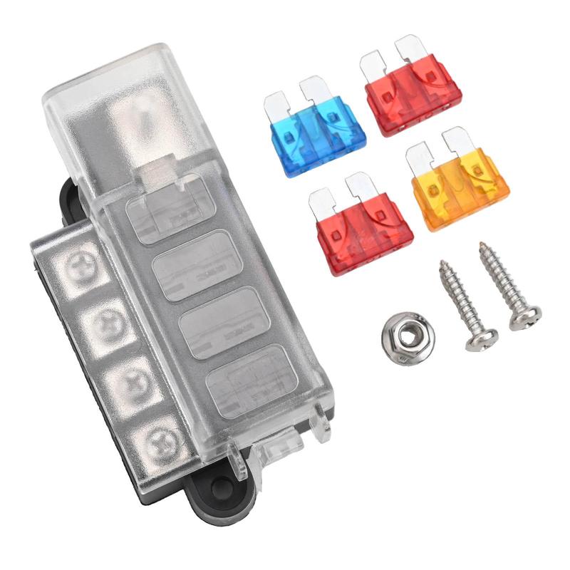 4 Gang Fuse Box Positive Block Perfect Solution for Automotive and Marine Electrical Systems with For ATO ATC Compatibility
