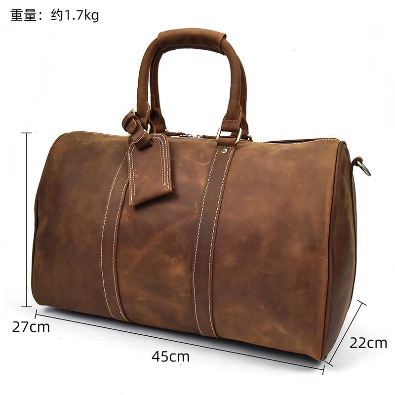 Herren Crazy Horse Leder Reise Tasche Boarding Retro Leder Große Kapazität Reise Tasche Handtasche Erste Schicht Rindsleder Schräg Span