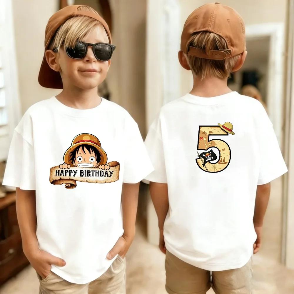 Summer One Piece Childrens Pure Cotton Tshirt Number 110 Print Birthday Gift Breathable Comfortable Boys Tshirt Fashion Top 100