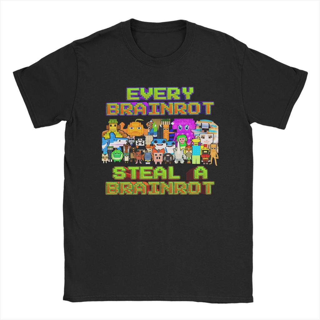 Bruh Yess Noo My Examen Funny Brainrot Steal a Brainrot Tshirts Men Cotton Tops Aesthetic  O-neck Short Sleeve