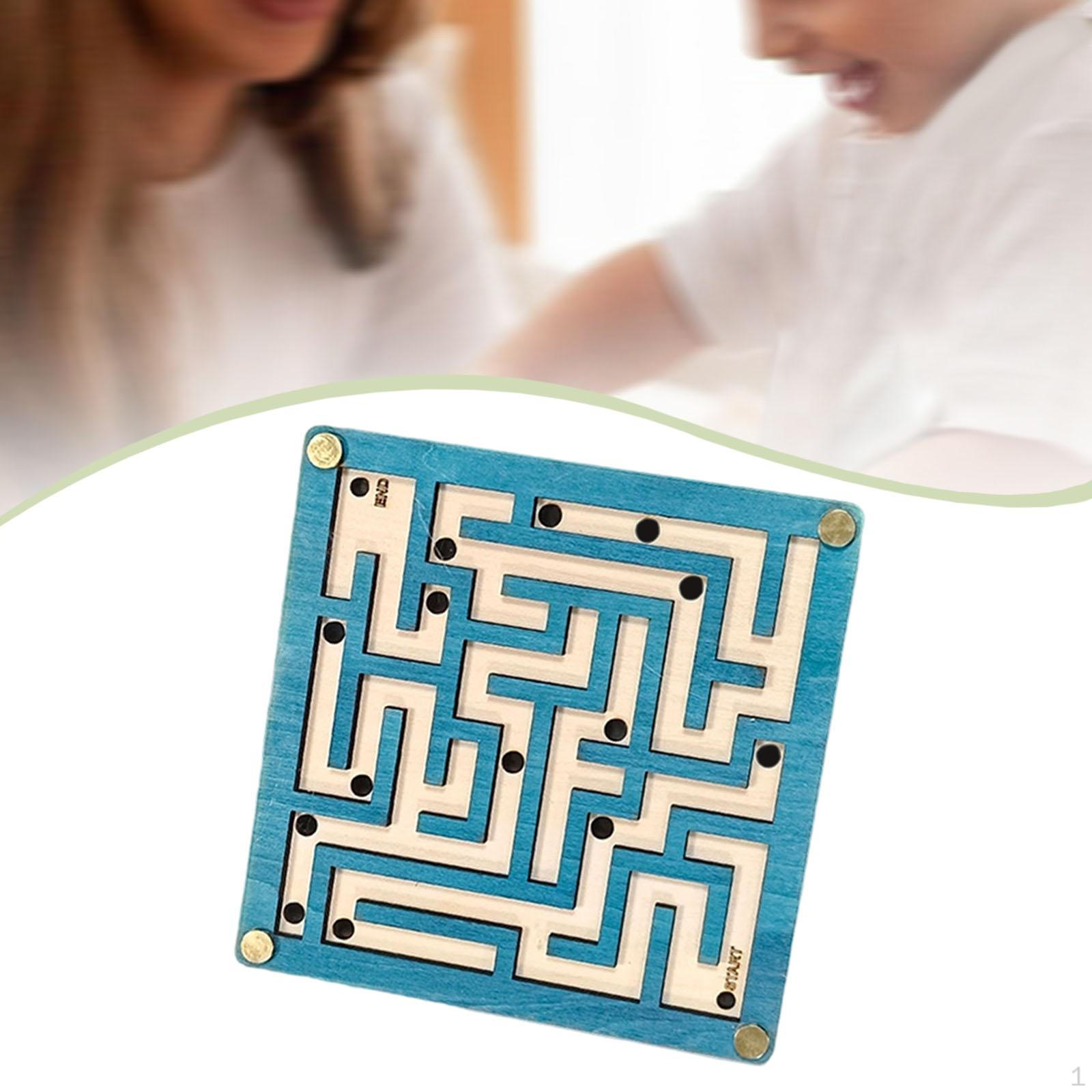 Деревянный лабиринт, настольная игра на равновесие, логическая головоломка с шариками, подходит для детей от 6 лет. square