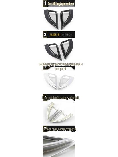 CS55 Inre Triangel Dekorativ Ram & Elektropläterad Mittkonsol A-Stolpe Triangel Klistermärke Biltillbehör