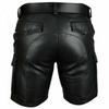 Pantalones cortos de cuero estilo gótico para hombre