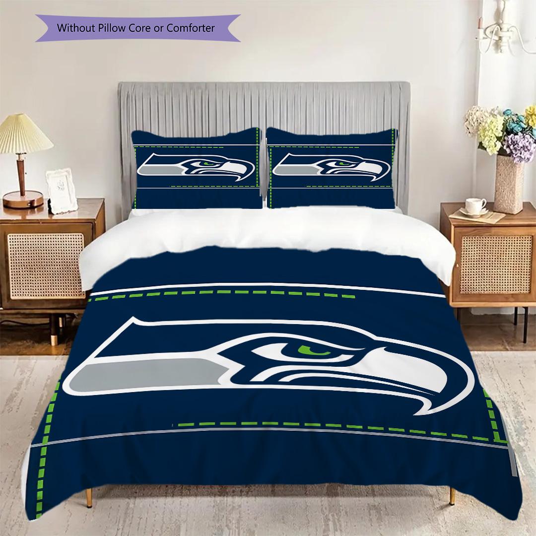 Seattle Seahawks Raksta Gultasveļas Segas Komplekts