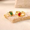Light luxury zircon pearl heart-shaped ring women's opening adjustable temperament high-end k gold exquisite ring new