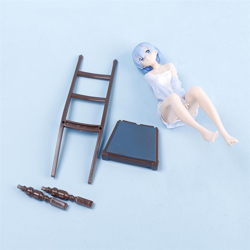 17cm Anime Re: Life In A Different World From Zero Rem Sit On Chairs Action Figures Collection PVC Model Kids Toy Christmas Gift