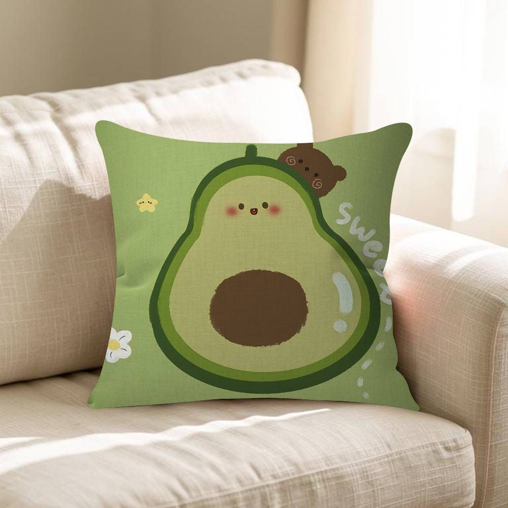 Cool Cartoon Avocado Office Cushion Pillowcase Car Cushion Cover45X45CM Lumbar Pillowcase Sofa Pillowcover