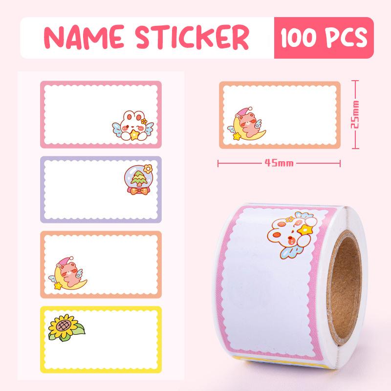 

100/280 шт., наклейка с именем из мультфильма для детского сада, рукописная, для стаканчиков с водой, бесшовная, водонепроницаемая, устойчивая к разрывам, наклейка с подписью as the picture