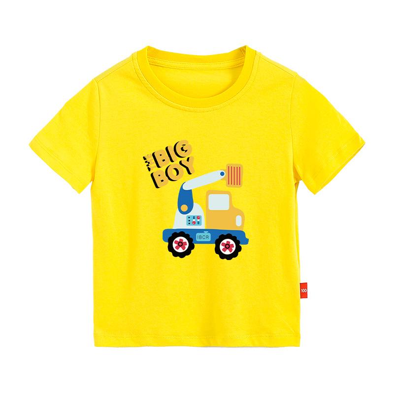 New Boys' Pure Cotton Short-Sleeve Printed T-Shirt - Round Neck Summer Top