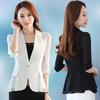 Summer Thin Ice Silk Coat New Small Suit Jacket Short Slim One Button Seven-point Sleeves Ruffled Chiffon Ladies Thin Suit