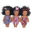 18-47CM Black Doll Full Body Vinyl Reborn Doll Soft Glue Simulation Baby African Doll Music Doll