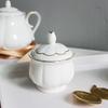 Sugar Bowl With Lid, Milk Jug, Bone China, Family Cafe, Coffee Shop Set, Gold Line Sauce Creamer Pot, Candy Jar, Modern Fashion