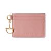 Softbit Gold Letter Charm Cow Leather Card Holder Women's Pink