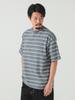 BEAMS TEE Loose Striped Gray Large 11041379639 S/S T-Shirt Men's