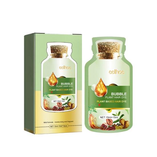 10Pcs 30ML Blase Haar Farbstoff Sanfte Natürliche Pflanzen Extrakt Färbung Shampoo Männer Frauen Botanische Blase Färben Schaum