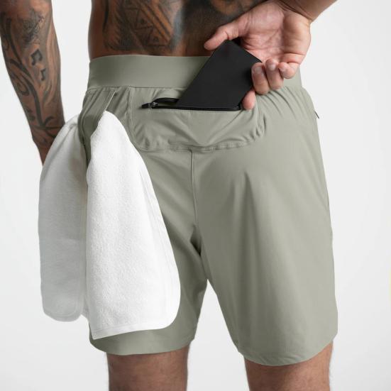 Sports Shorts Solid Color Loose Drawstring Summer Quick Dry Zipper Pockets Shorts for Fitness