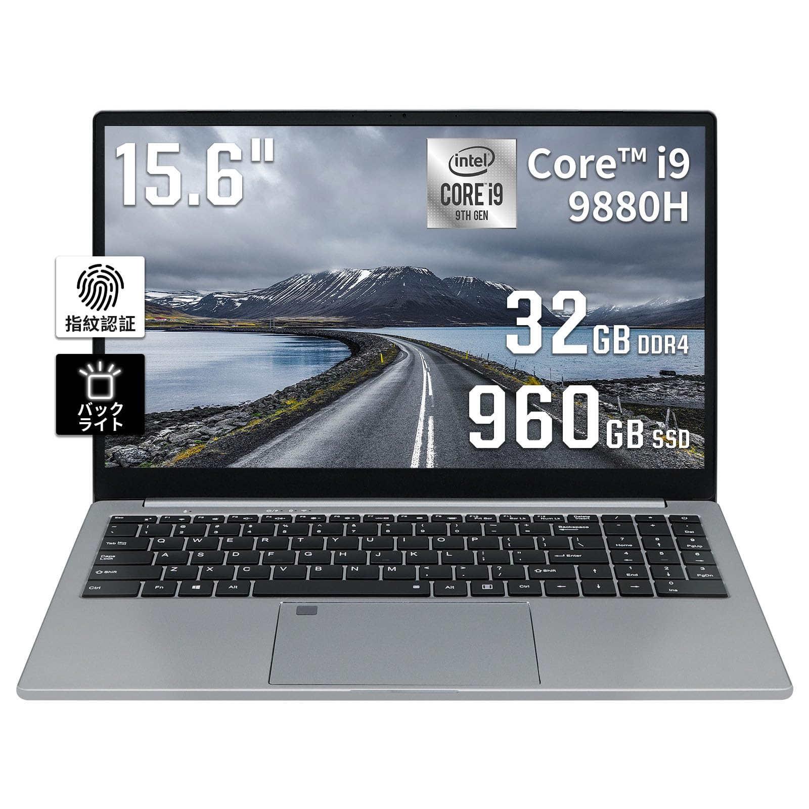 

i9 9th Core laptop 32GB memory NvMe SSD memory expandable web camera fingerprint authentication backlit keyboard equipped notebook Windows 11 Office