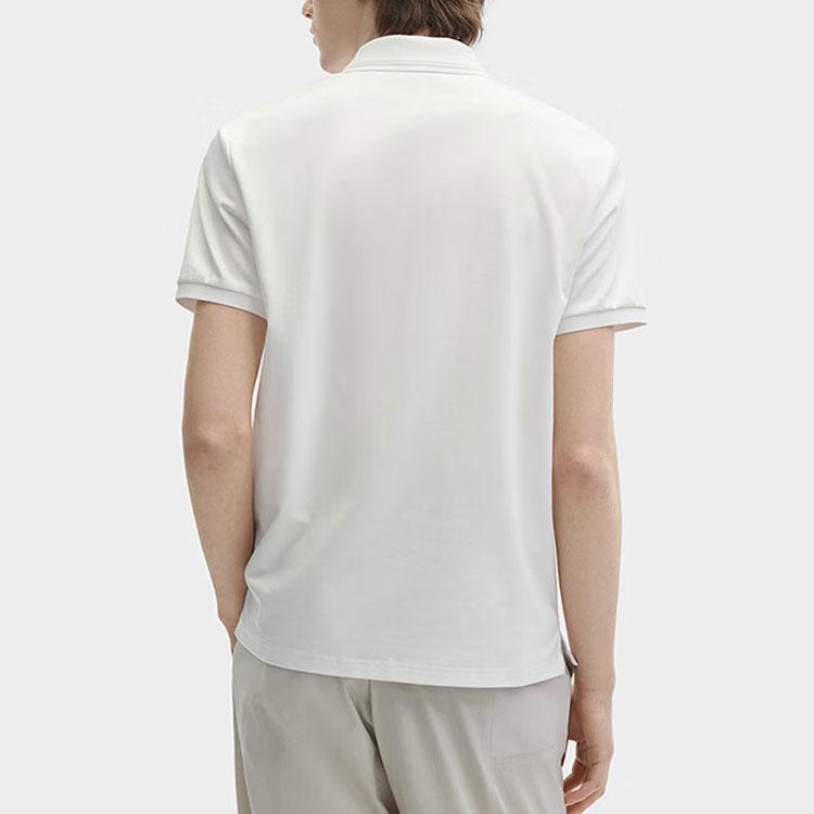 Fila Heritage Series Solid Color Casual Knit Short Sleeve Polo Shirt Men Polo Shirts Cloud-Mushroom-White F11M428109FWT