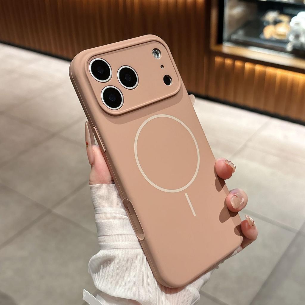 Applicable to iPhone17 mobile phone case, thin ring magnetic suction liquid silicone, Apple 16proMax skin feeling anti-drop sheath 15