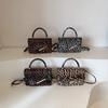 Fashionable Leopard Print Small Square Bag Chain Versatile Shoulder Crossbody Bag