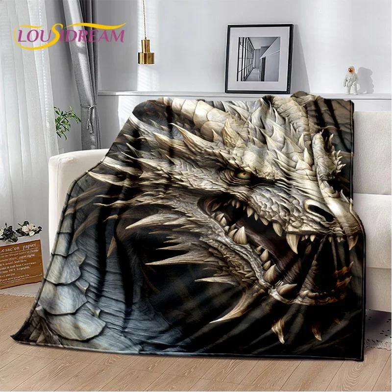 Chinese Style Dreamy Dragon Cartoon Blanket,Soft Throw Blanket for Home Bedroom Bed Sofa Picnic Travel Office Cover Child Gift