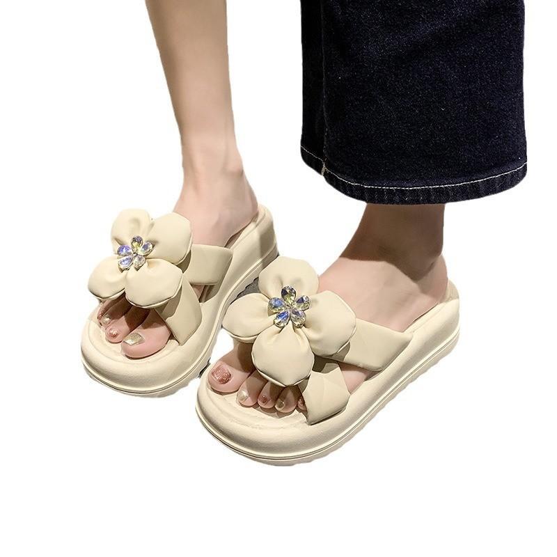 Stylish Summer Platform Slippers For Women Comfortable Floral Design Casual Sandals