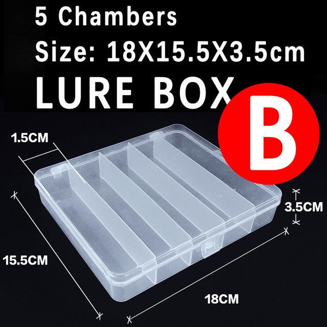 Bimoo 1Piece Plastic Fishing Lure Box / Squid Jig Box Fishing Tackle Case EGI / Bass Fishing Accessories