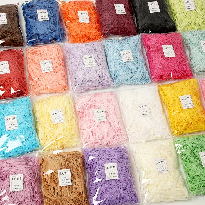 100g Buntes Knüllpapier Raffia Schnipsel Konfetti Geburtstagsgeschenkbox Füllmaterial Hochzeitsfeier DIY Verpackungsdekor