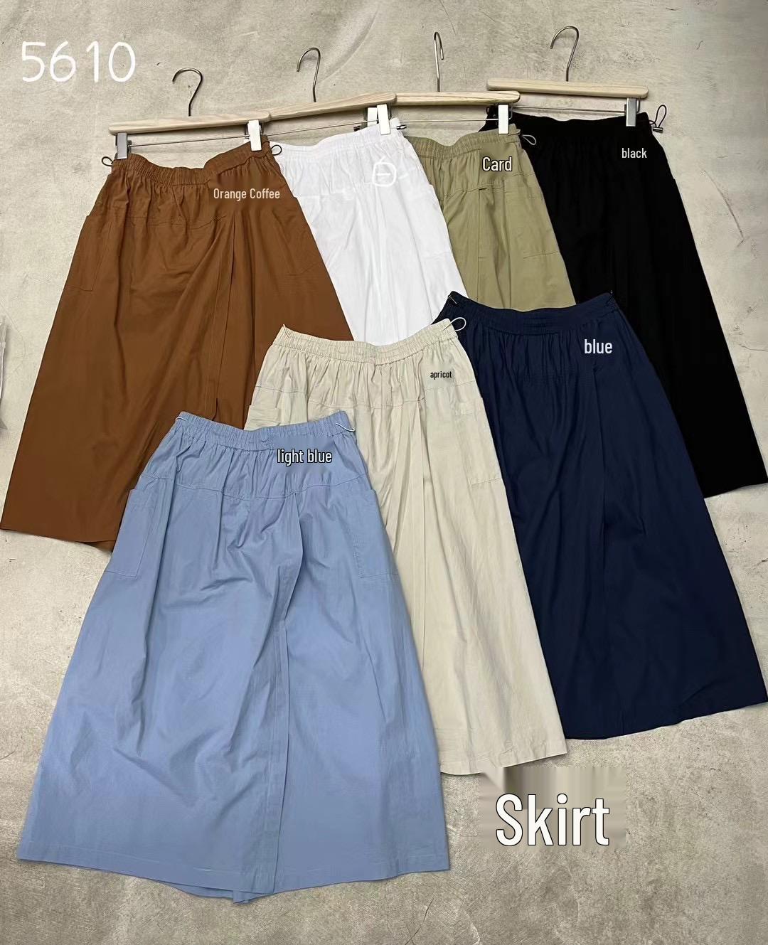 

WE Женские 5610 Кюлоты свободного кроя в корейском стиле с эластичной высокой талией и широкими штанинами - Большой размер, Летний повседневный дизайн. One Size темно-синий