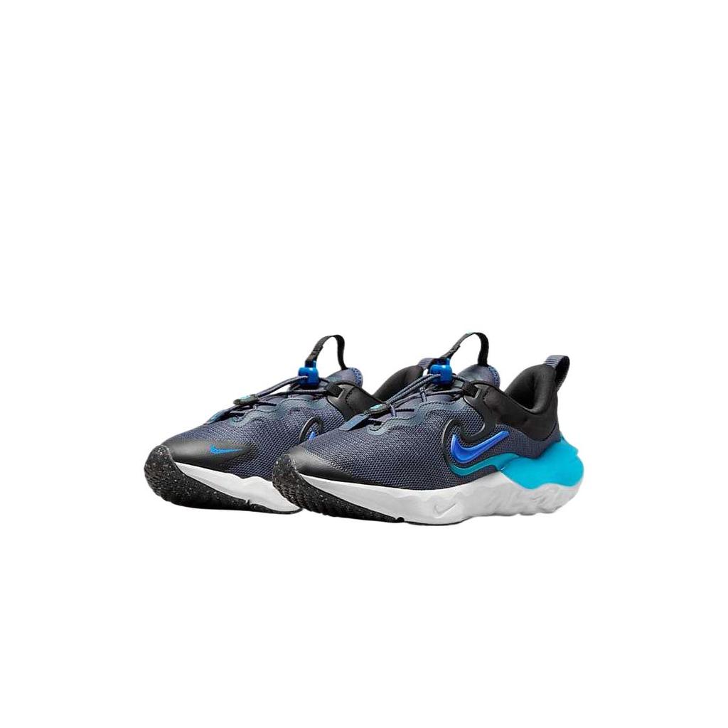 Nike Run Flow GS Thunder Blue Lightning Kids Sneakers Black Racer-Blue DR0472-400