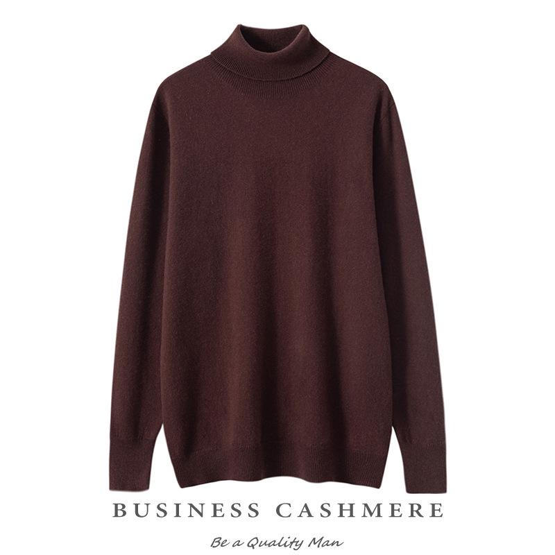 Men's Plus Size High Collar Cashmere Sweater - Thick Winter Knitwear