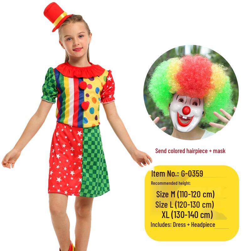 Kids' Clown & Magician Costume Set for Boys & Girls - Perfect for Masquerades, National Day, Christmas & New Year Performances.
