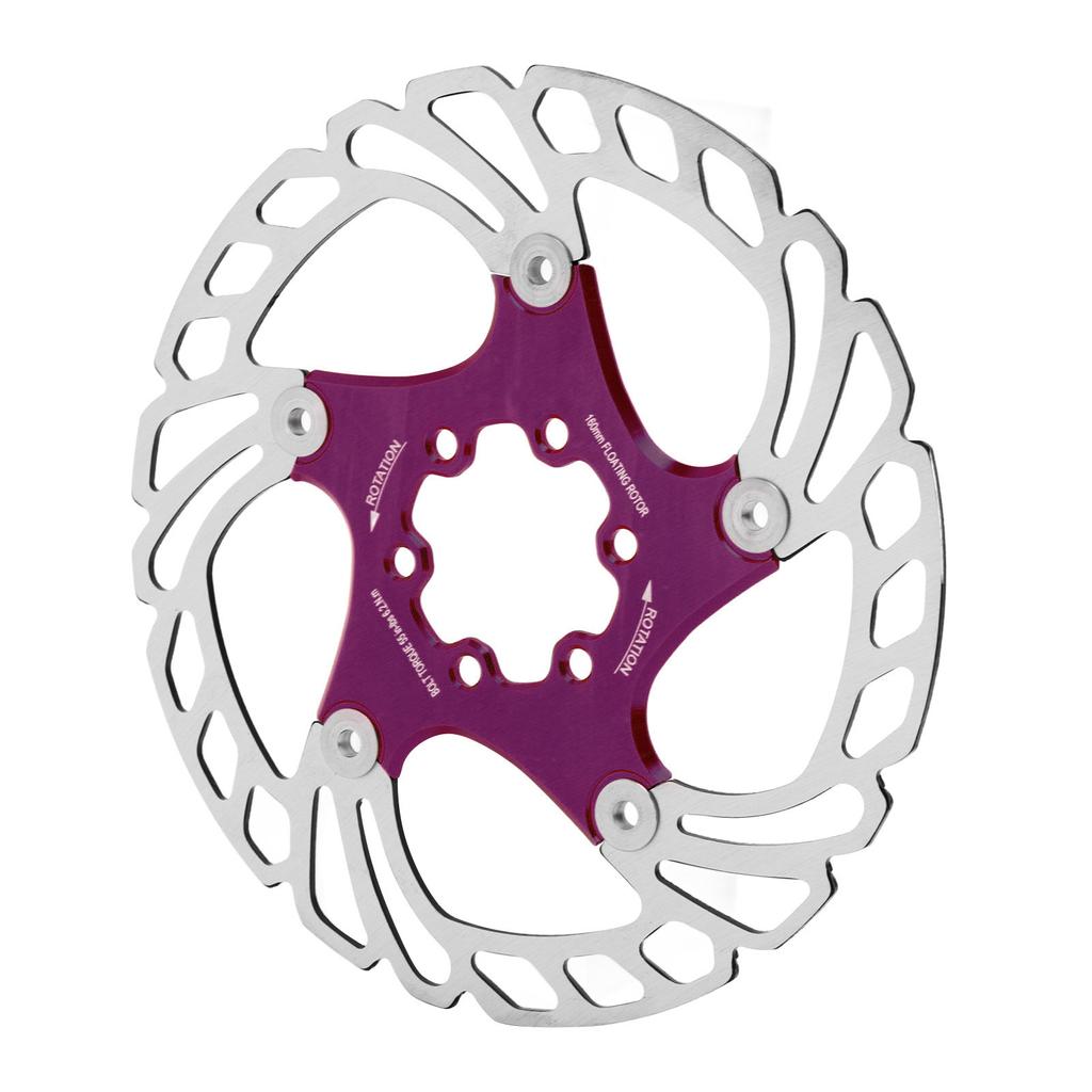 16cm Bicycle Floating Disc Brake Rotor with 6 Bolts Disc Brake Pad Rotors for Mountain Road Bike Repair Parts Purple