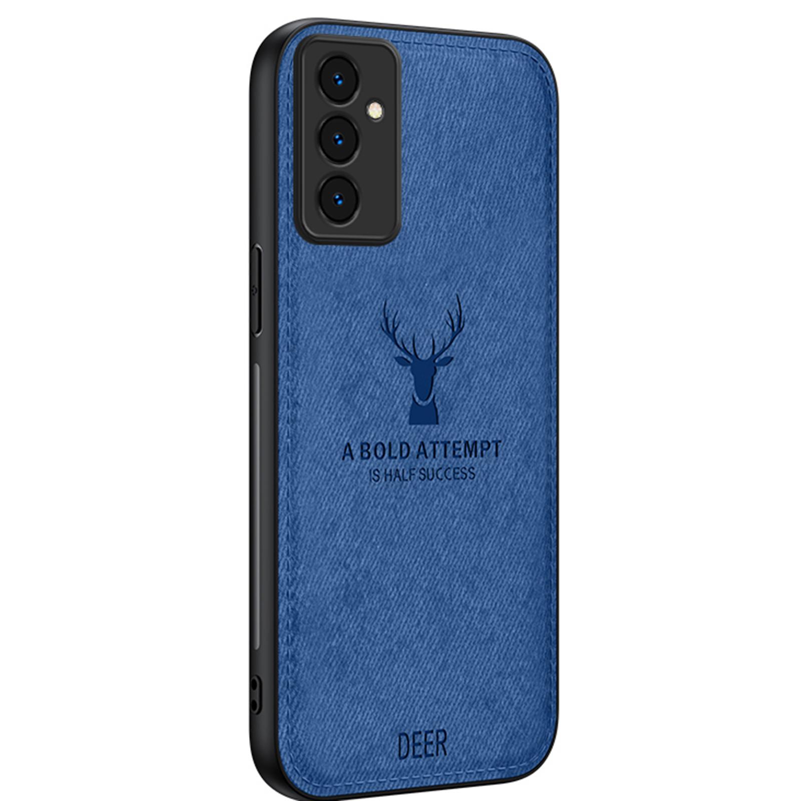 

For Samsung Galaxy A35 5G Phone Case Shockproof Hybrid Protective Cover Deer Pattern Blue
