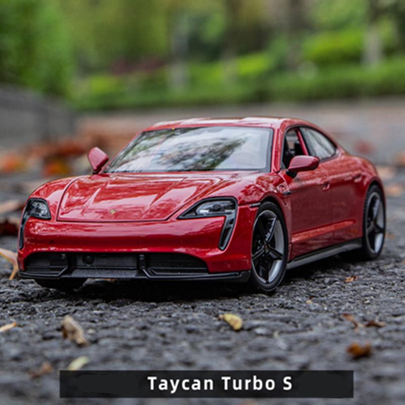 Welly 1/24 Porsche Taycan Turbo S Legering Sportsbil Modell Støpte Metall Nye Energikjøretøyer Bilmodell Simulering Leker til Barn Gaver